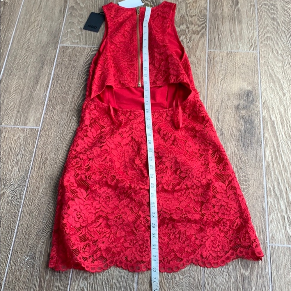 NWT- NBD RED LACE CUT OUT DRESS - Picture 4 of 6